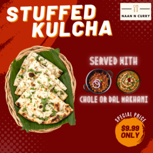 Stuffed Kulcha with Chana Masala